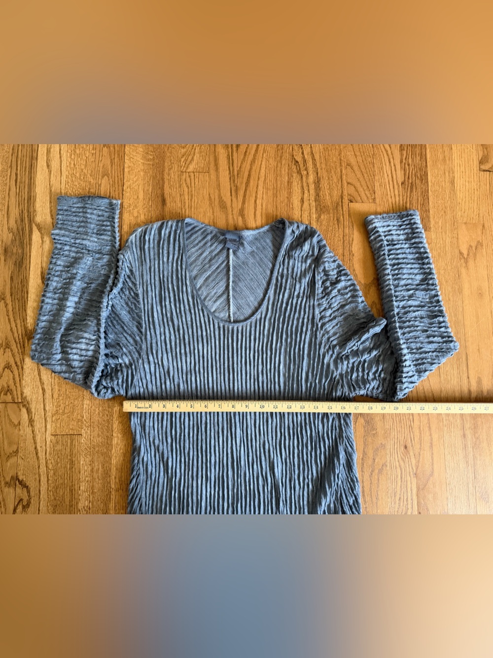 Mind Set hi-low tunic top by XCVI Blue LAGENLOOK crinkled lightweight size L - Picture 8 of 15